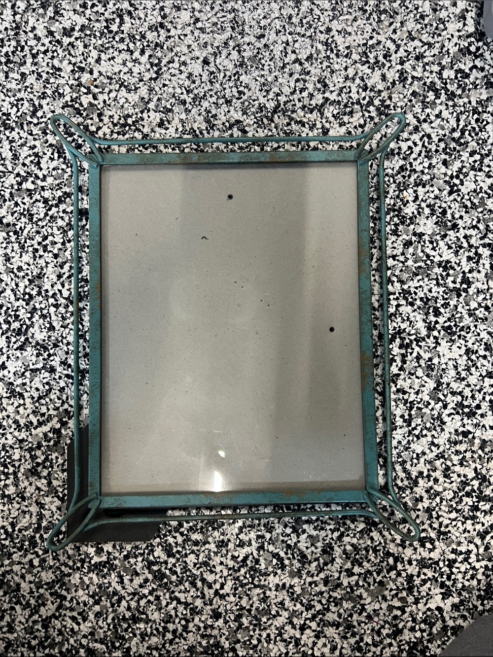 Antique-Style Teal Green Metal Picture Frame